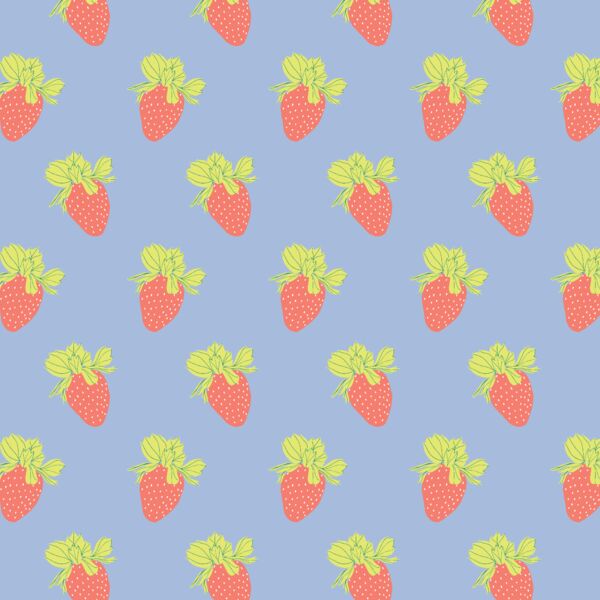 Strawberries in Breezy Blue