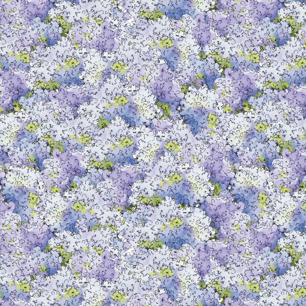 Packed Hydrangeas in Blue Purple