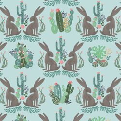 Jackrabbit Damask in Glacier Blue