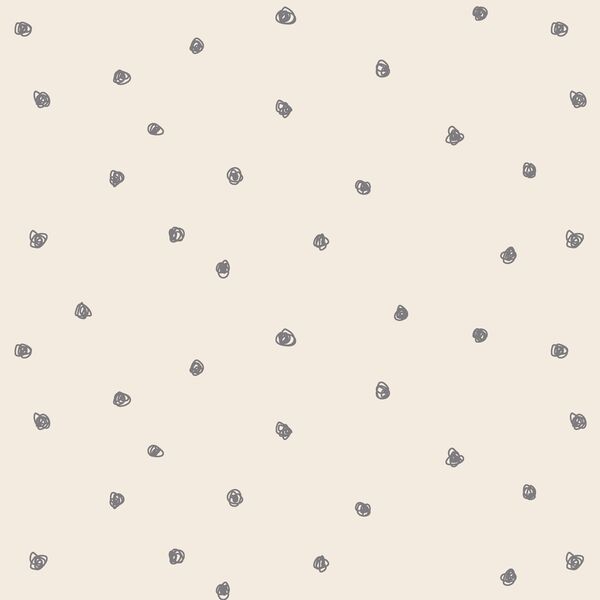 Squiggle Dots in Silver Filigree Gray on Egret