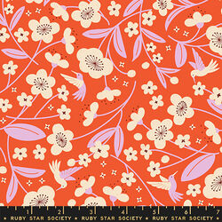Persimmon Blossoms in Warm Red