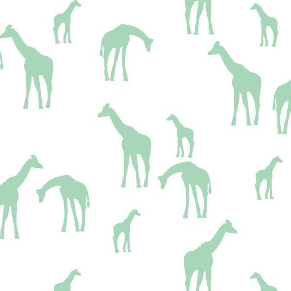 Giraffe Silhouette in Seaglass on White