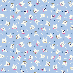 Sunrise Dog Faces in Blue