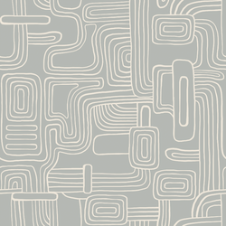 Organic Lines in Cream on Grey