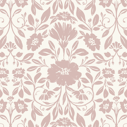 Fleury Tile in Dusty Rose Pink on Ivory