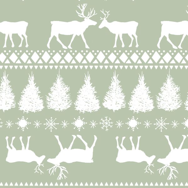 Fairisle Reindeer in Sage