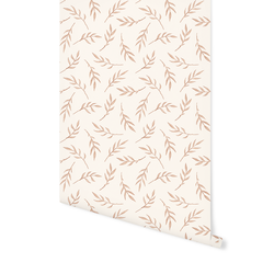 Leaves in Baby Pink on Cream