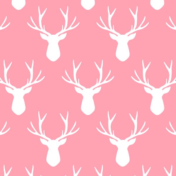 Stag Silhouette in Rose Pink