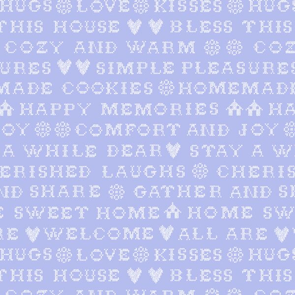 Cross Stitch Silhouette in Periwinkle