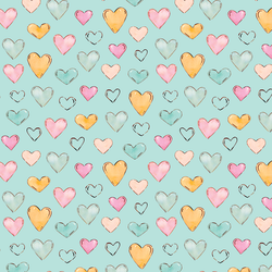 Hearts in Aquamarine