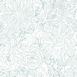 Paperie in Ocean Green on White