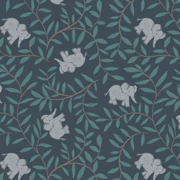 Elephant Garden in Navy