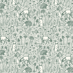 Woods of Whimsy in Spruce on Cream