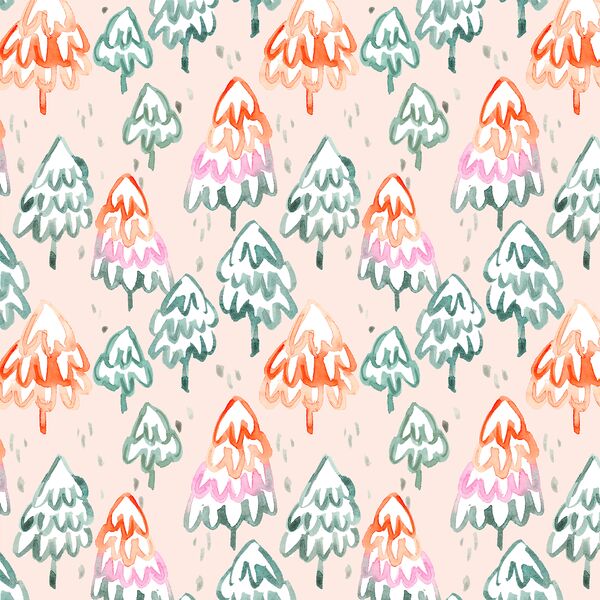 Festive Trees in Light Peach