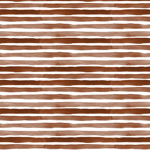 Watercolor Stripes in Deep Brown