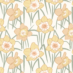 Daffodil Fields in Thyme Green