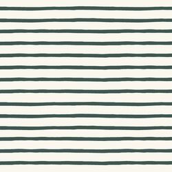 Winter Stripe in Garden Green on Cream