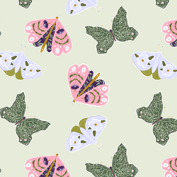 Butterflies in Pastel Green
