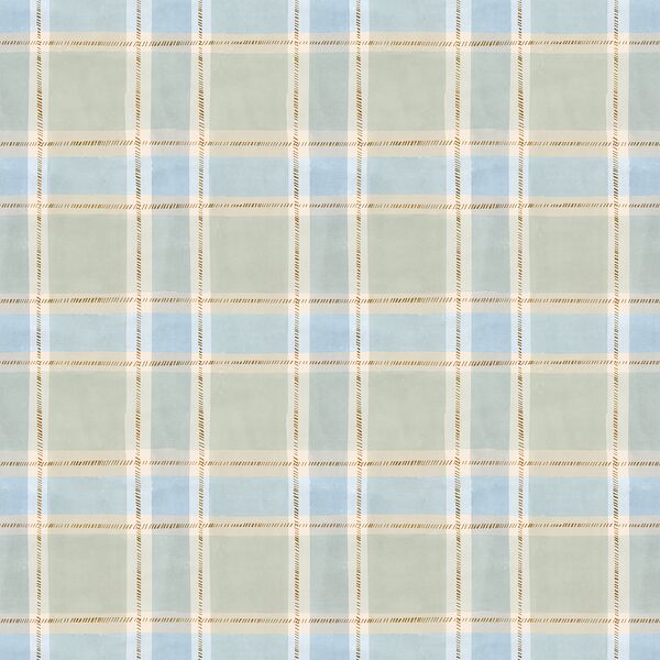 Ticking Plaid in Pastel Green