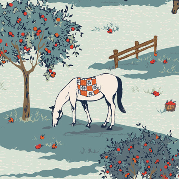 Equine Meadow in Aqua