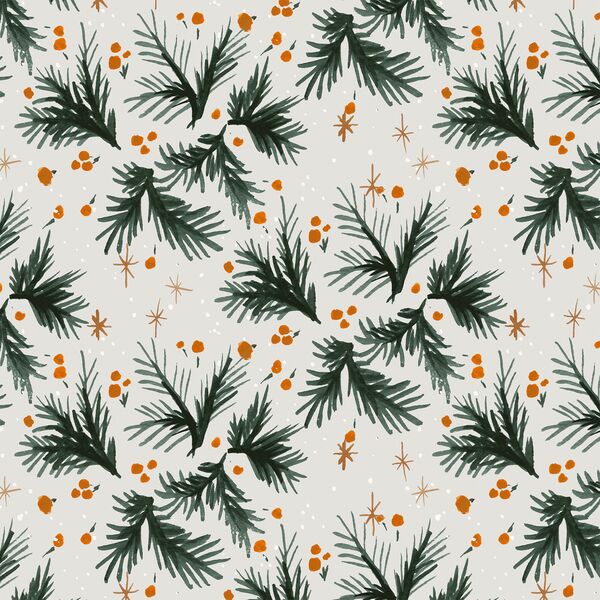 Pine Sprigs in Frost Gray