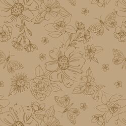 Big Sketched Florals in Mocha