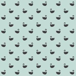 Small Swan Silhouettes in Onyx on Mint Green