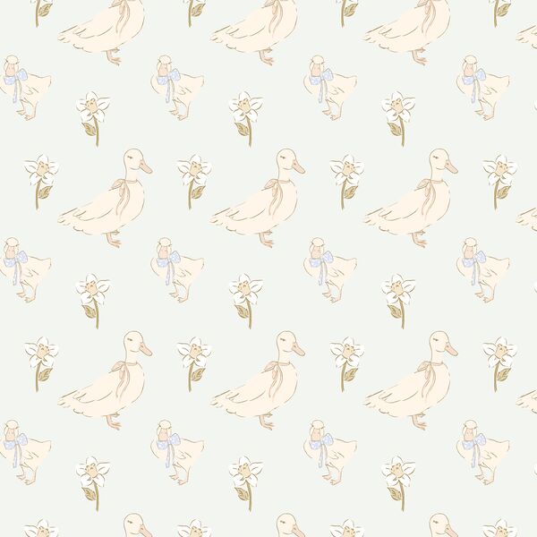 Wandering Duckies in Pale Mint