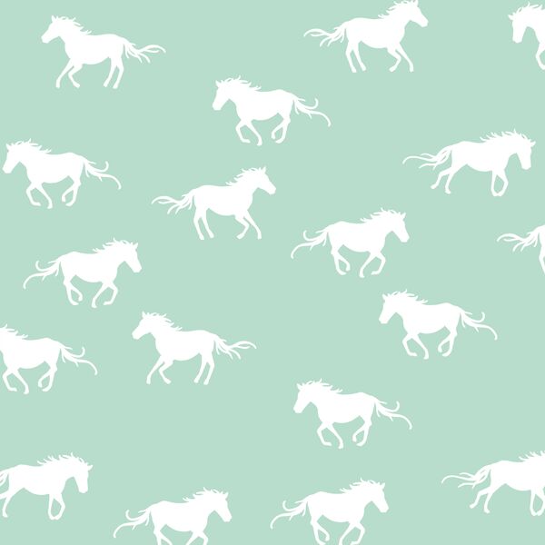 Horse Silhouette in Mint