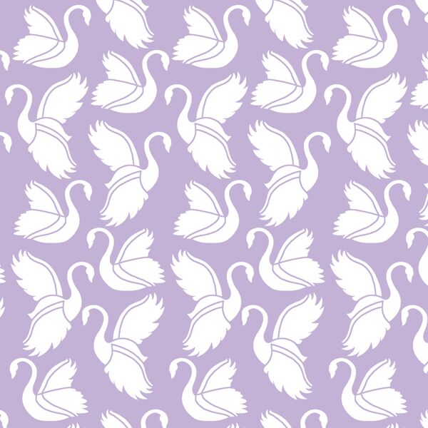 Swan Silhouette in Lilac