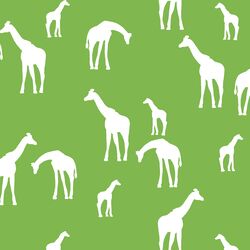 Giraffe Silhouette in Greenery