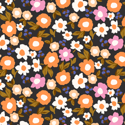 Groovy Floral in Charcoal