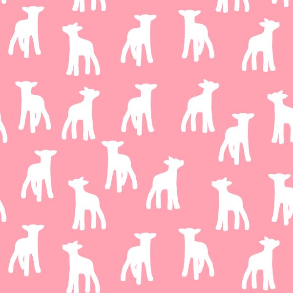 Lamb Silhouette in Rose Pink