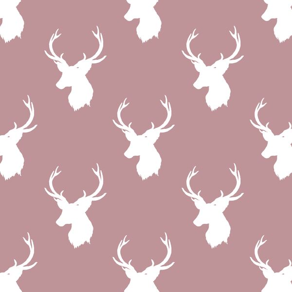 Little Stag Silhouette in Antique Rose