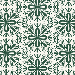 Snowflakes in Pine Tree on Ivory
