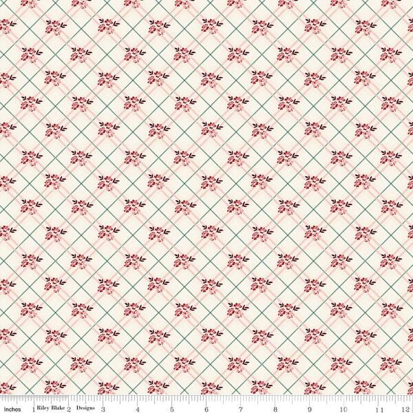 Floral Plaid in Cream