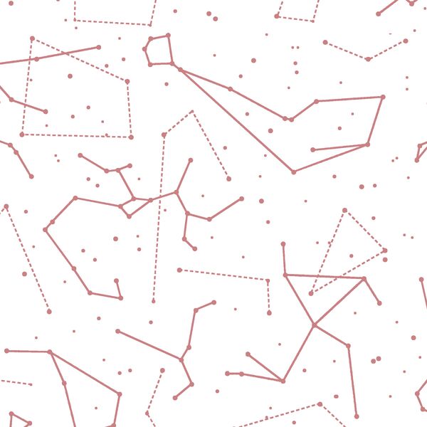Star Charts in Berry on White