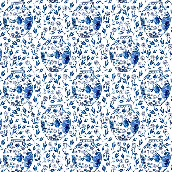 Small Chinoiserie in Cobalt
