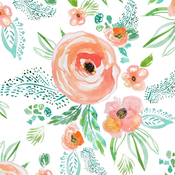 Summer Florals in Coral