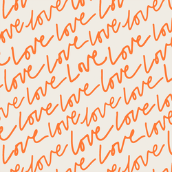 Words of Love in Papaya Orange on Vanilla