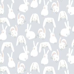 Spring Bunnies in Soft Blue