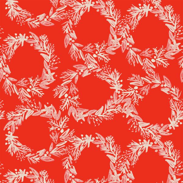 Wreaths in Poinsettia Red