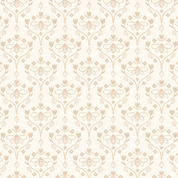 Vine Damask in Oak on Cream