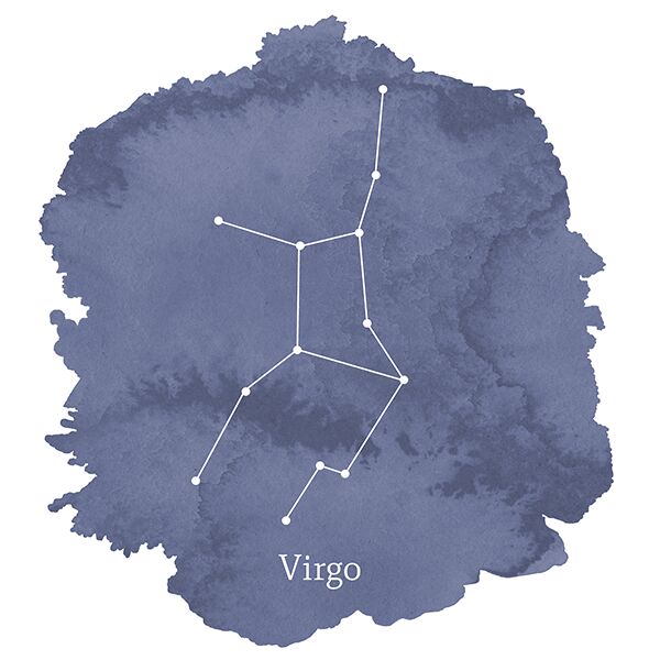 Virgo Sign Panel in Indigo