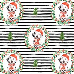 Small Holiday Wreath in Black Stripes