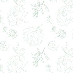 Peony Linework in Fresh Sage