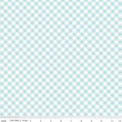 Diagonal Gingham in Aqua