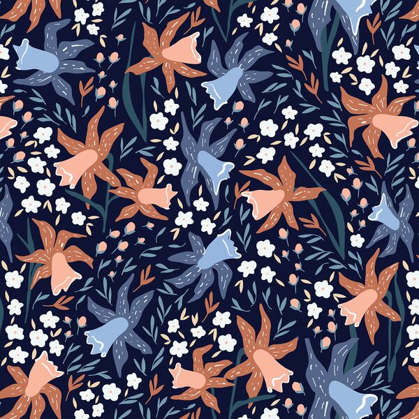 Garden Song in Midnight Blue