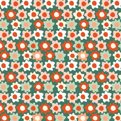 Large Retro Christmas Daisy in Evergreen