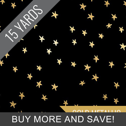 Starry in Black Gold Metallic - 15 Yard Bolt